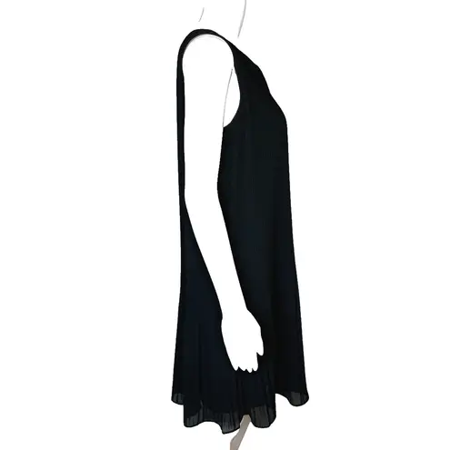 Loft  Dress Womens Small Black Pleated‎ Party Office Basic Neutral Minimalist