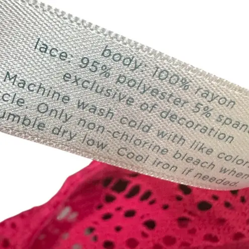 Cacique Lane Bryant Swim by Swim Cover Up Crochet Trim Hot Pink Sz 18/20. Nice!