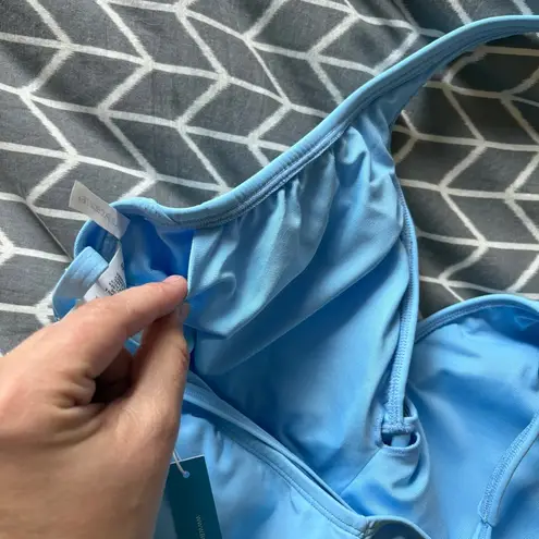 Bleu Rod Beattie NWT Women's Don’t Mesh with Me V-Neck One-Piece in Skyline 12