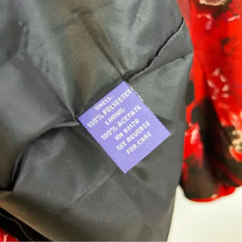 Vivienne Tam NWT Abstract Red Shift Mini Dress Long Balloon Sleeves Size 4