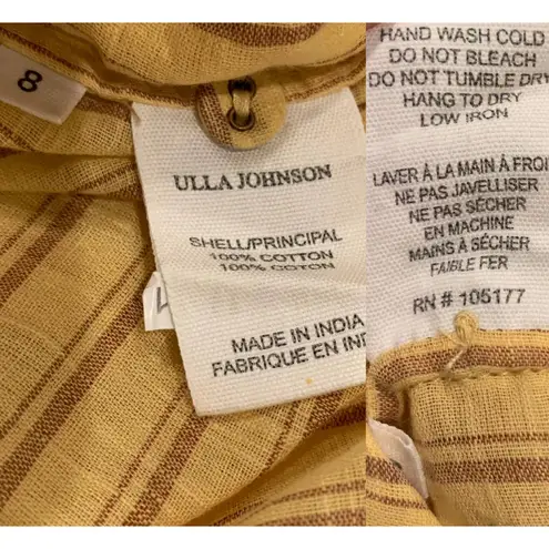 Ulla Johnson NWT Rabea striped cotton midi dress Size 8