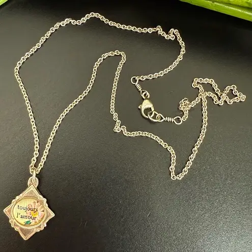Vintage 925 Sterling Silver Toujours l’ Amour Always Love 16” Necklace 6g.