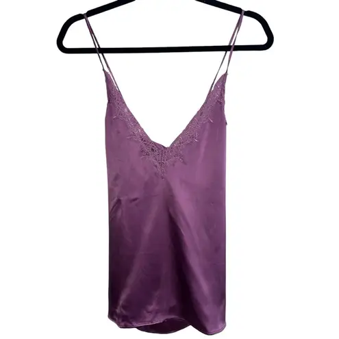 Cami NYC NEW NWT  100% Silk Everly Lace Trim Cami Tank In Mulberry Purple