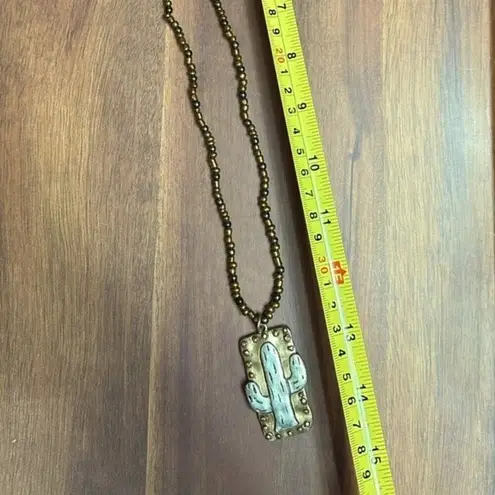 Desert Cactus Seed Bead Necklace Gold