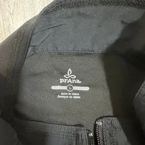 prAna Black Windbreaker Jacket Sz L MSRP $118 Hooded Lightweight Outdoor