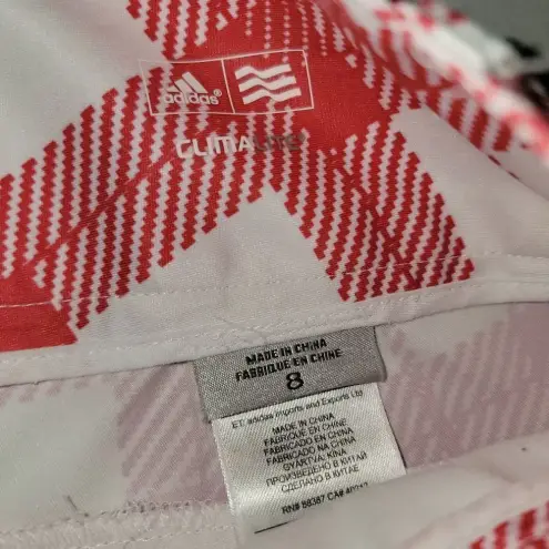 Adidas  Womens Climalite Red White Golf Shorts‎ 8