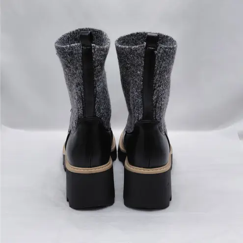 Dolce Vita DV Vionie Womens 9.5 Black Knit Shaft Lug Sole Platform Ankle Boots