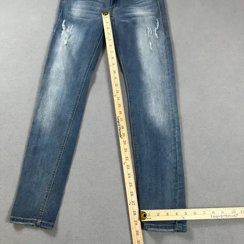Lovesick Womens Jeans 5 Blue Skinny Fit Distressed Medium Wash Faded Mid R Denim Size undefined