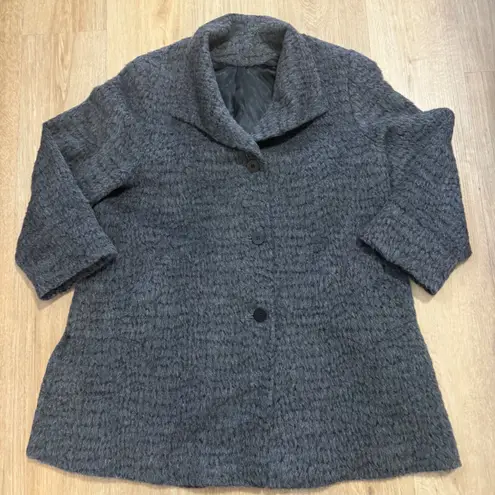 Vintage Fleurette Gray Siri Alpaca Wool Blend Coat Women's 16 Made in USA