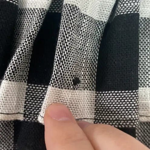 MISA Los Angeles Misa x Anthropologie Carrington off-the-shoulder linen blend checkered dress M