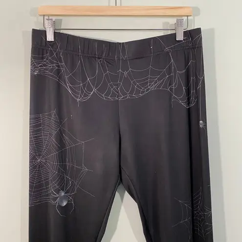 Pumpkins & Lotions Women's Black Spiders Web Pull On Leggings Size L Size L