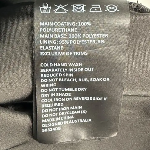 Bardot | Large | Oriella Black One-Shoulder Sleeveless Vegan Leather Midi Dress