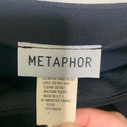 Metaphor Vintage Black Skirt Rhinestoned Hem Split Hem Sz Large Chiffon Wedding NYE