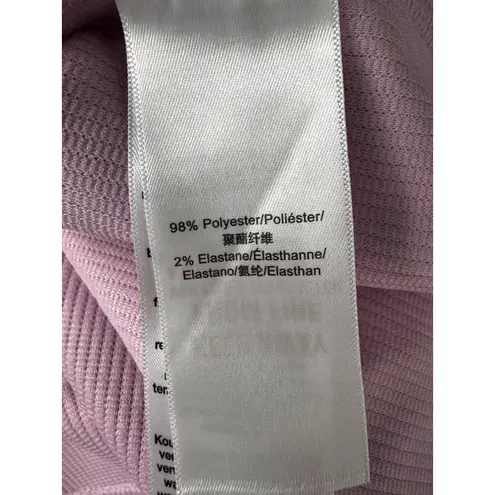 DKNY Sport Pink Ribbed Cropped Crewneck Sweatshirt Drawstring Hem Size S