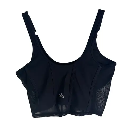 Alo Yoga Alo Airbrush Mesh Corset Tank Sheer Black Athletic Size Small Yoga Pilates S - Image 7