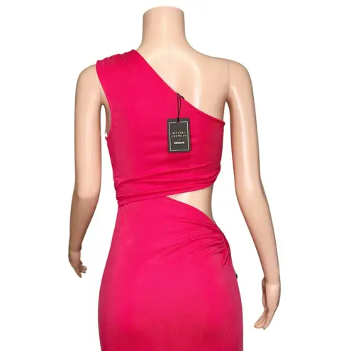 Michael Costello x REVOLVE Decker One Shoulder Cut-Out Jersey Gown, Red, Small