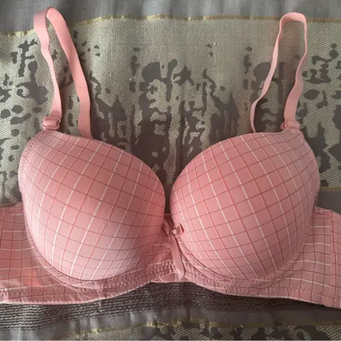 Pink Checkered Bra Size 34 B
