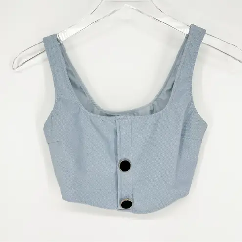 Montce x Olivia Culpo Light Denim Corset Top S Blue