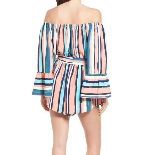 Lost + Wander Santorini Off the Shoulder Romper Size Small