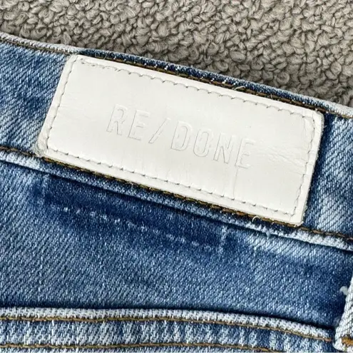 RE/DONE 90s High Rise Ankle Crop Jeans Bright Faded Blue Size 30