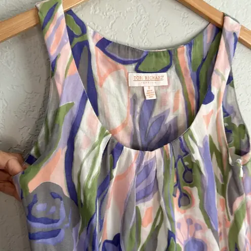 Tori Richard Floral Hawaiian Dress Mini Purple Green Preppy Resortwear Tropical - Image 3