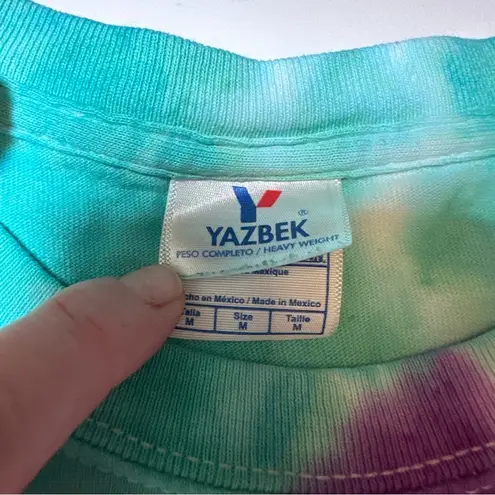 Cozumel Mexico Hand Tie Dye Short Sleeve Graphic Tee Shirt Rainbow Medium Pink