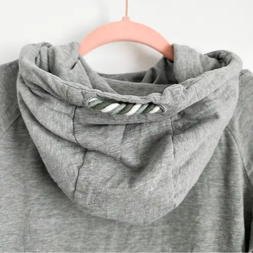 Naketano Heathered Gray Green Cowl Neck Hoodie Top sz Medium