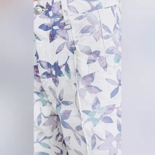 Isabel Marant Floral High Rise Straight Leg Jeans Ecru Size 42/10