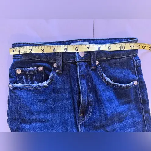 Pistola baggy jeans, dark denim, distressed high waist zip bottom size 23