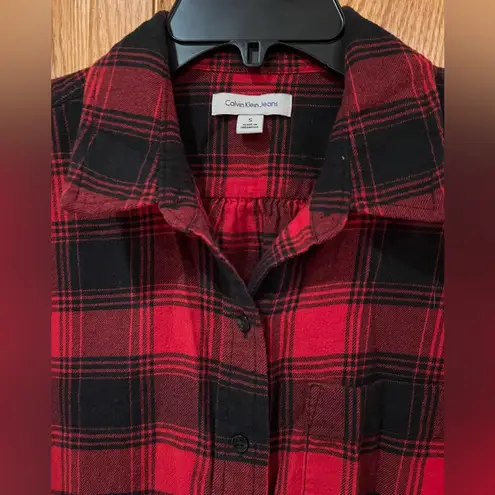 Calvin Klein Women’s Buffalo Print Plaid Long