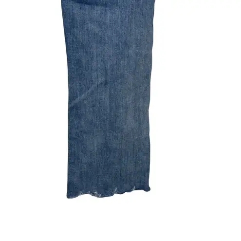 Pistola Women's Jeans Straight Leg Distressed Raw Hem Stonewash Denim Size 28