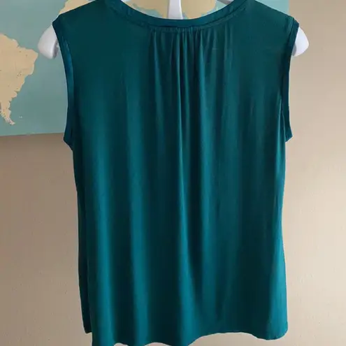 Dark teal sleeveless blouse Size L
