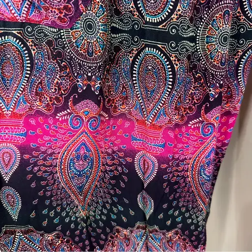 Thai Hippie Genie Gypsy Pink Black Multicolor Pull On Pants XS Festival