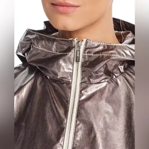 Jane Post Lightweight Rain Parka in Glossy Tangerine Orange Size XS