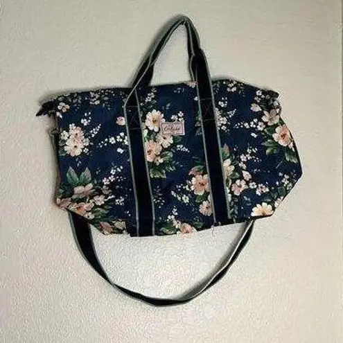 Cath Kidston Foldaway Barrel Bag Blue Flower Print