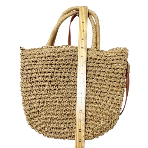 Hat Attack NWT Daily Woven Raffia Crossbody Bag Tan One Size Summer Casual