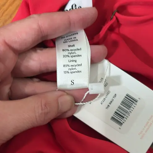 ANDIE Bikini Set Maui Top 90s High Waisted Bottom Cherry Red size S NWT