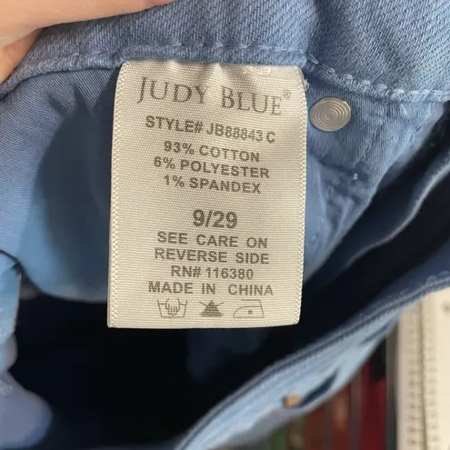 Judy Blue Los Angeles Denim Crop Pants Frayed Hem Blue Jeans