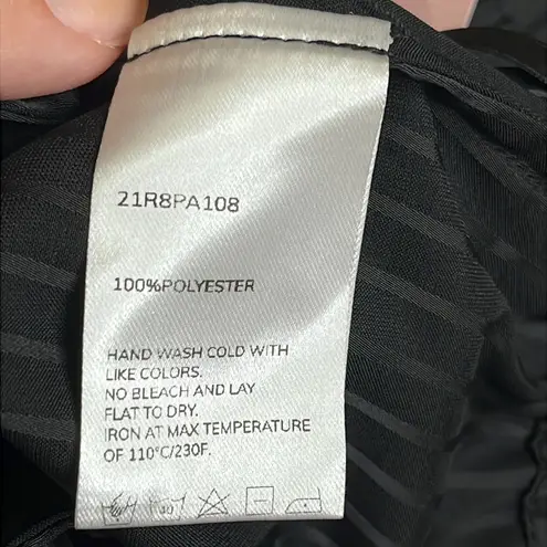 NAP black satin pinstripe wide leg pull on pants, loungewear, size medium