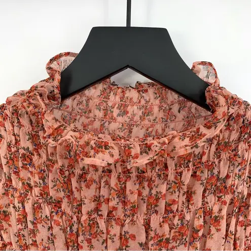 Bardot Cyrus Long Sleeve Smocked Blouse Rose Bloom S?