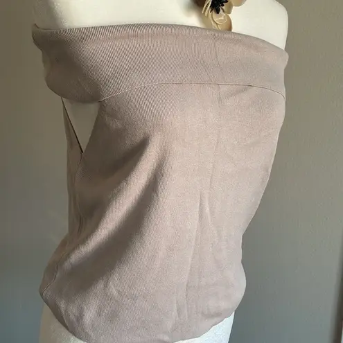 H&M  Ribbed Off-Shoulder Top in Cream Size XL