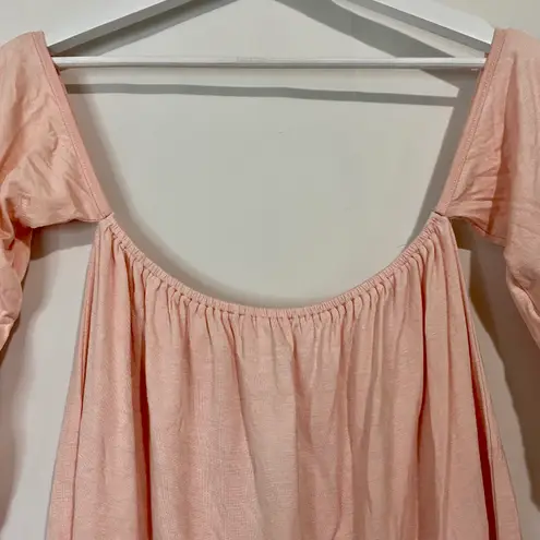 Amerikan Basics Women’s Off The Shoulder Loose Tee Pink NWT