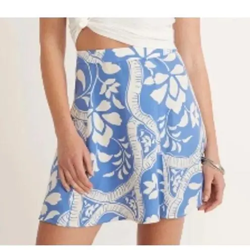 Marine layer Bonnie Mini Skirt in Blue Tile Print Size 2