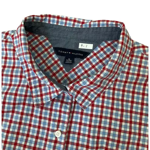 Tommy Hilfiger  Multicolor Checked Button Up Polo Shirt Women Size XL | 9-1