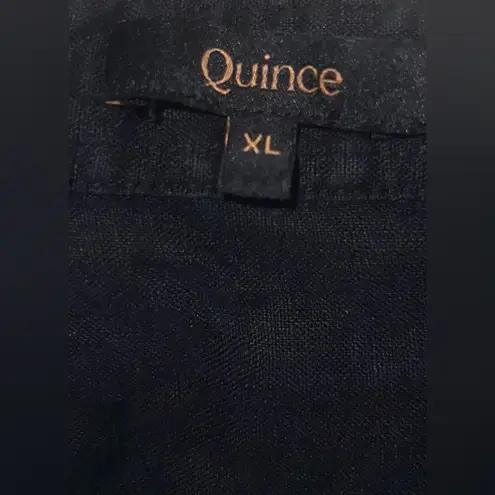 Quince 100% European Linen Short Sleeve Shirt Black XL