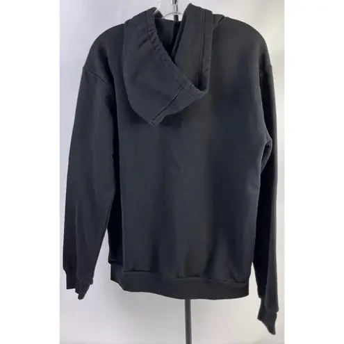 Disney Mickey Mouse Black Hoodie Sweatshirt with Floral Graphic Women's Large