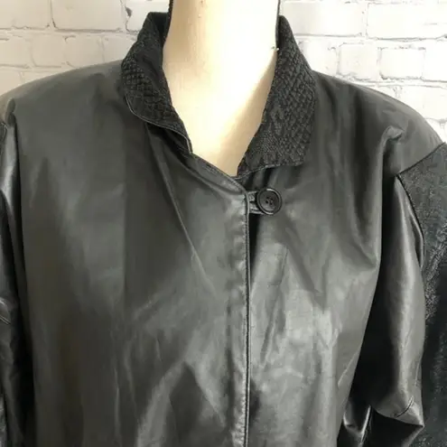Vintage 80's Evan Arpelli Oversize Gothic Funky Leather Jacket Size M Black Size M