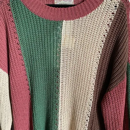 Band of Gypsies  Rosa Color Block Sweater Size S