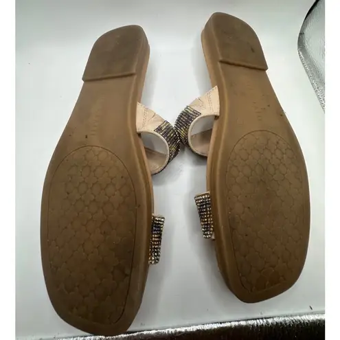 Kelly & Katie Sandals, women's Size 7, Brown & Gold rhinestones