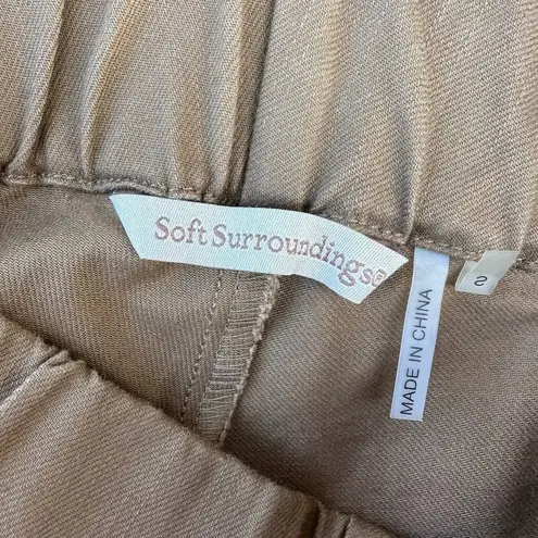 Soft Surroundings Tan Pull On Metro Legging Pants 27431 Size Small Stretch Snap